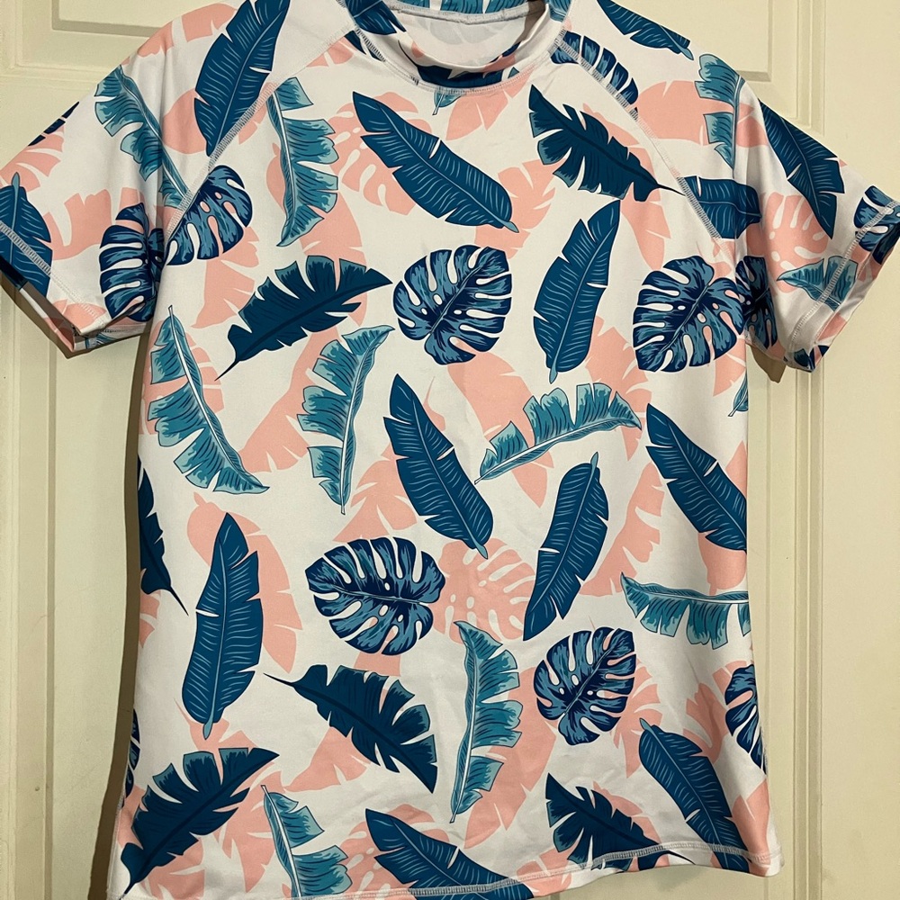 Tropical Leaf Print T-Shirt